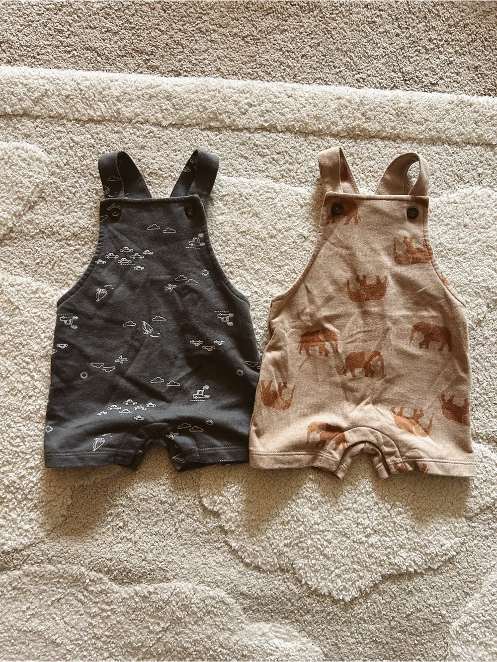 Carter's // Set of 2 Cotton Baby Overalls